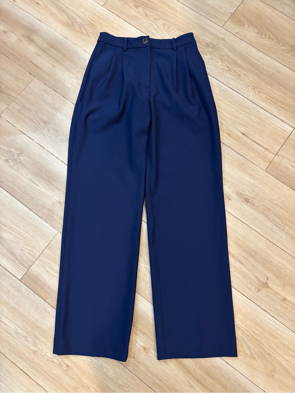 Simple Retro x Carlos Campos Lab Small S Navy Blue Pleated High Rise Pants Wide